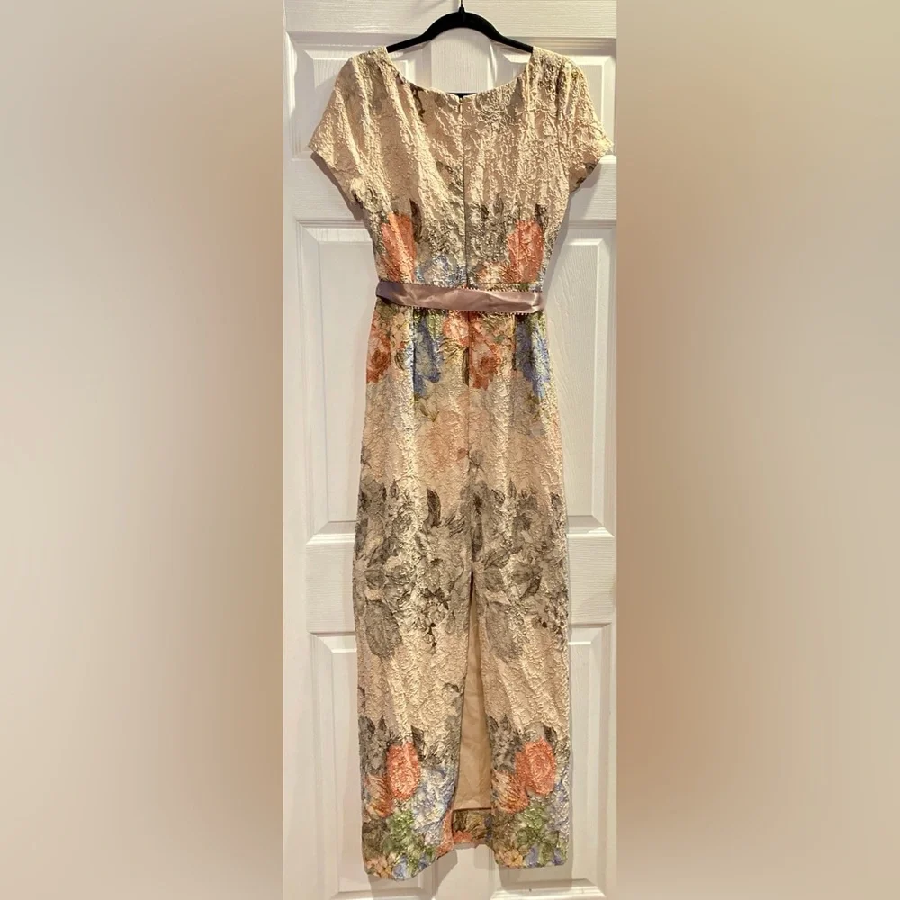 Adrianna Papell  Floral Dress with Satin Waistband size 10 - Picture 4 of 14
